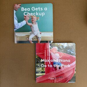 Lot of 2 Lovevery Board Books Max and Nana Go to the Park Bea Gets A Checkup